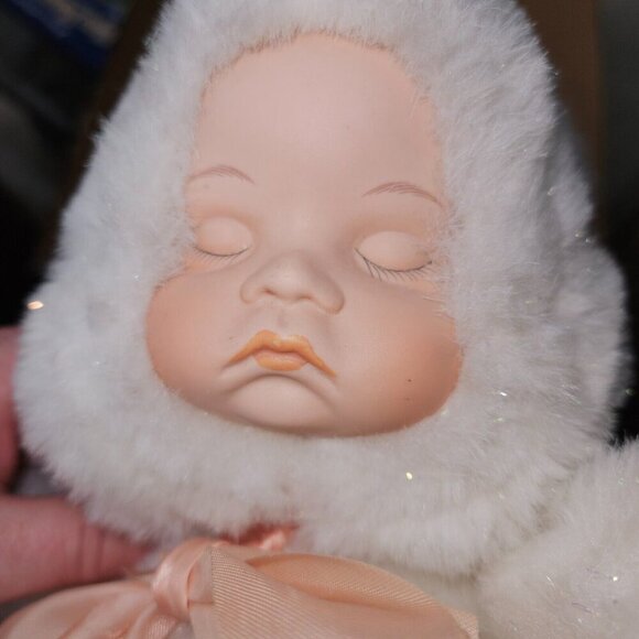 VTG Cape Craftsmen White Bunny Rabbit Plush Vinyl Face Wind-Up NOT WORKING Read - Picture 15 of 16